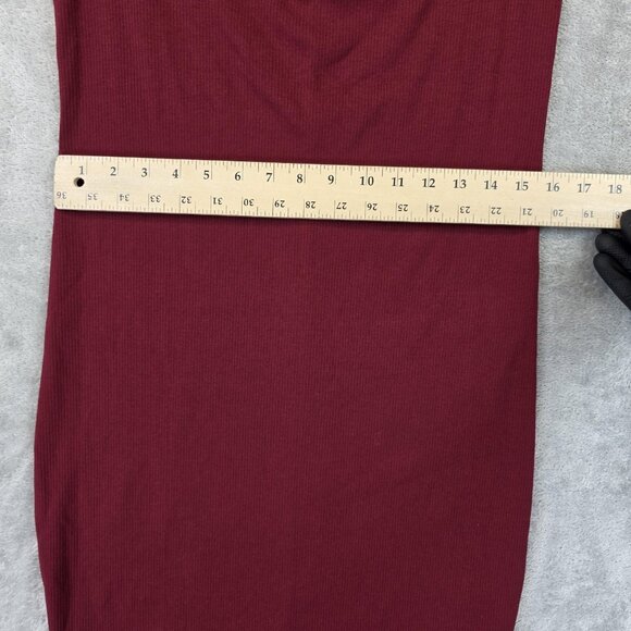 Hollister Dress Womens Large Red Off The Shoulder Ribbed Knit Stretch Bodycon - Picture 5 of 9